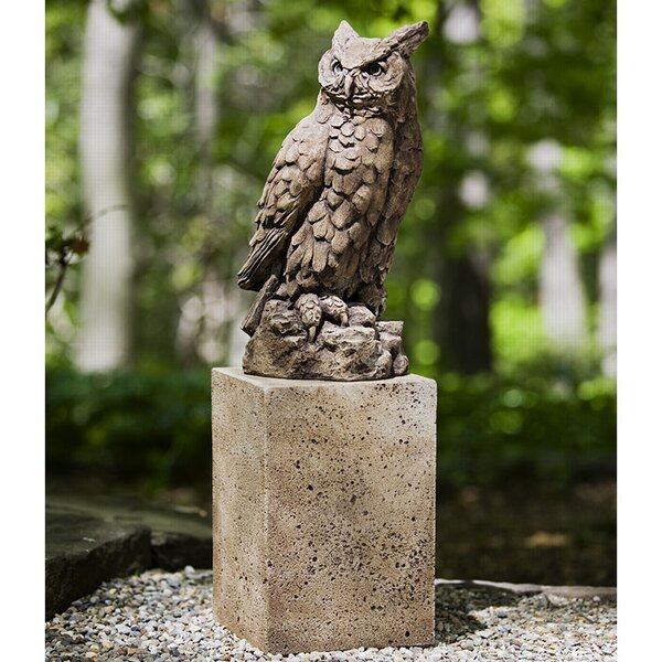 Great Horned Owl Stone and Resin Sculpture for Tabletop or Shelf, Owl Lover Gift Idea, Nature Lover Owl Figurine, Art Deco Owl Statuette outlets